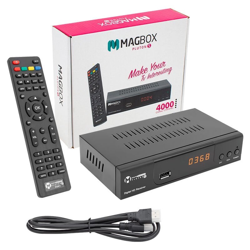 MAGBOX PLUTON S YENİ MODEL KASALI FULL HD UYDU ALICISI TKGS'Lİ (SCART+HD) HDMI KABLO DAHİL