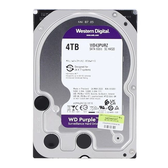 WESTERN DIGITAL PURPLE WD43PURZ 4 TB SATA 6GB/S 7/24 GÜVENLİK HARDDISK