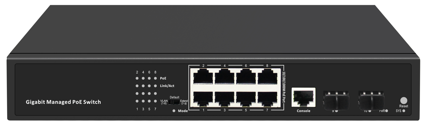 ODS-8MP2S1C-120 - Layer 2 Managed , 8 ports 10/100/1000M PoE Switch
