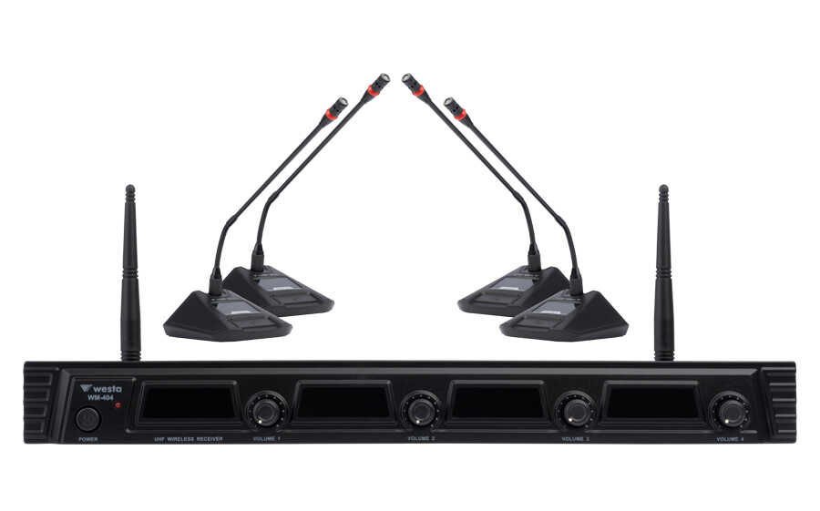 Westa WM-404C - 4 Kanal UHF Masa Mikrofon Seti